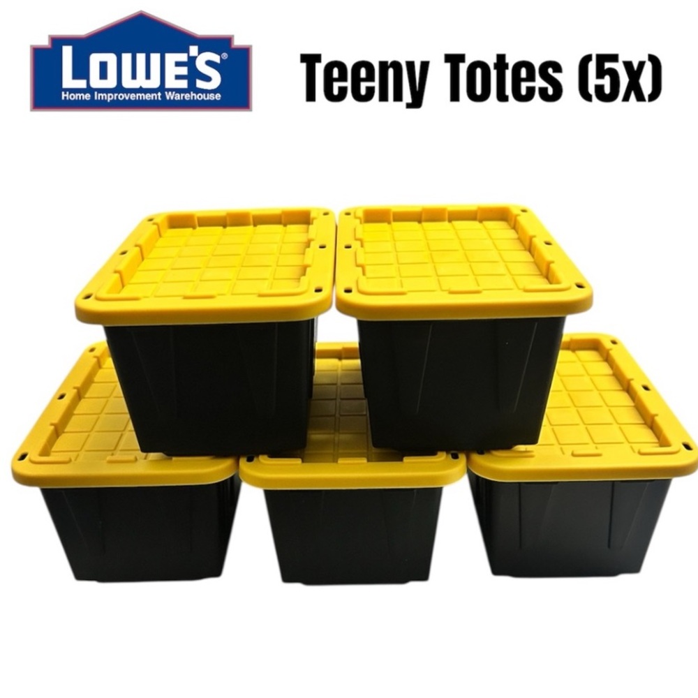 Lowe’s Teeny Totes Mini Plastic Storage Totes Set Of 5 New 2025 Yellow Black